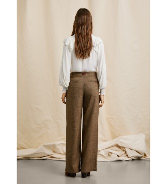 Pepe Jeans Spodnie Trinity brązowe