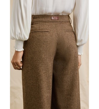 Pepe Jeans Spodnie Trinity brązowe