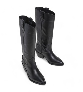 Pepe Jeans Botas de piel April Neutral negro