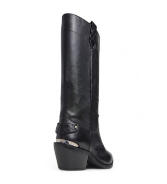 Pepe Jeans Botas de piel April Neutral negro