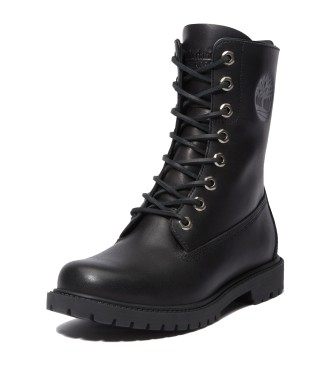 Timberland Botas de couro impermeáveis de 8 polegadas em preto