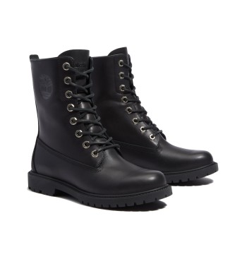 Timberland Botas de couro impermeáveis de 8 polegadas em preto