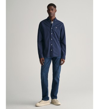 Gant Koszula slim fit z popeliny w kolorze granatowym