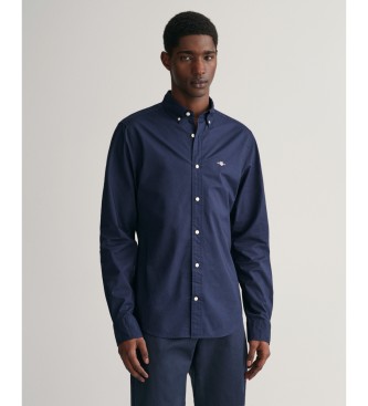 Gant Koszula slim fit z popeliny w kolorze granatowym