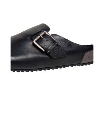 Pepe Jeans Zuecos de piel Corby negro