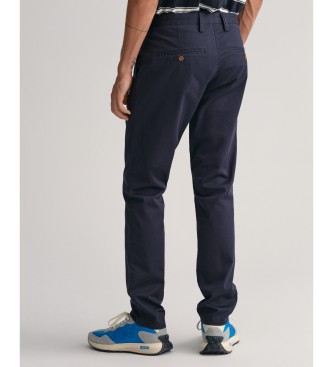 Gant Slim Fit chino-bukser i marinebl twill