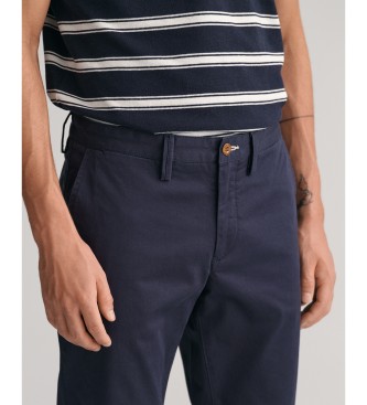 Gant Slim Fit chino-bukser i marinebl twill