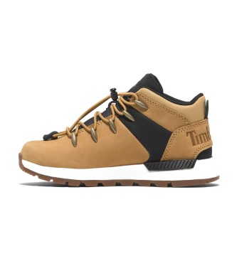 Timberland Sprint Trekker mid-top l�dersko med sn�reb�nd, gul