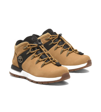 Timberland Sprint Trekker mid-top l�dersko med sn�reb�nd, gul