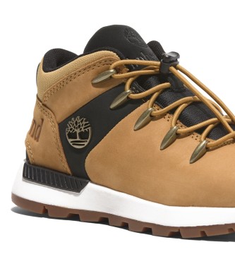 Timberland Sprint Trekker mid-top l�dersko med sn�reb�nd, gul