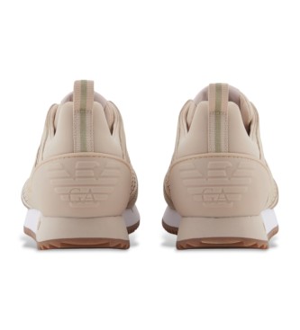 EA7 Pantoufles beiges  lacets noirs et blancs