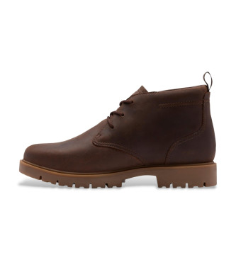 Clarks Berhill Mid GTX Leather Booties castanho
