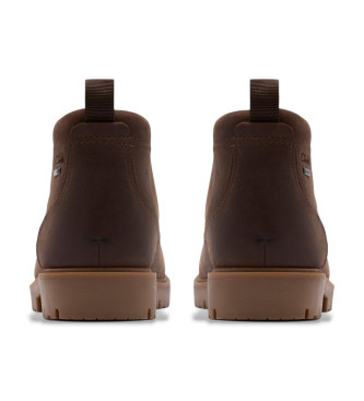 Clarks Berhill Mid GTX Leather Booties castanho