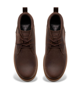 Clarks Berhill Mid GTX Leather Booties castanho