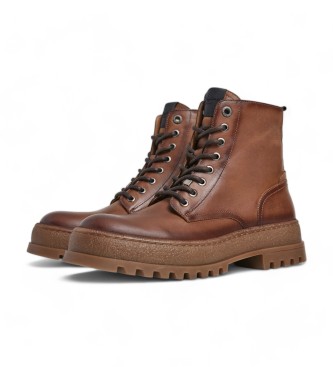 Pepe Jeans Lincoln Top leren enkellaarsjes bruin