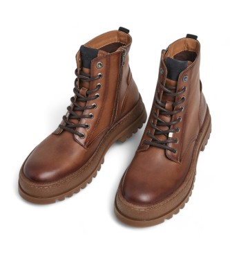 Pepe Jeans Lincoln Top leren enkellaarsjes bruin