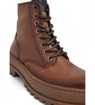 Pepe Jeans Lincoln Top leren enkellaarsjes bruin