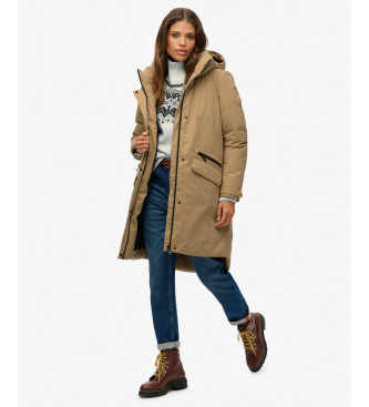 Superdry Parka City Fishtail Acolchada beige