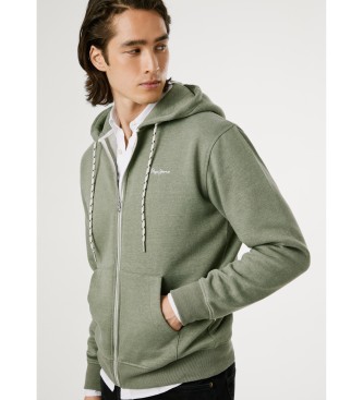 Pepe Jeans Bluza Macbeth Melange Zip zielona