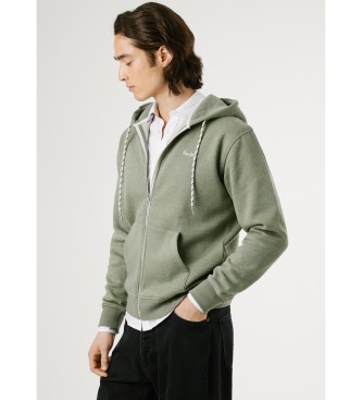 Pepe Jeans Bluza Macbeth Melange Zip zielona