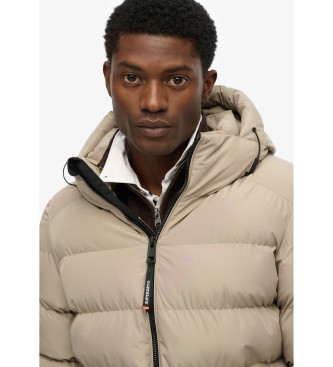 Superdry Hooded Sports padded jacket taupe