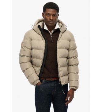 Superdry Hooded Sports padded jacket taupe