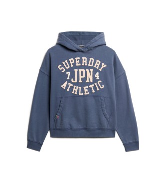 Superdry Felpa con cappuccio oversize Athletic Essentials blu navy