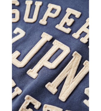 Superdry Felpa con cappuccio oversize Athletic Essentials blu navy