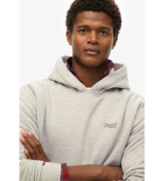 Superdry Sweater met capuchon en logo Essential grijs