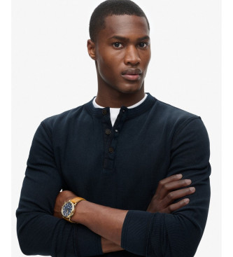 Superdry T-shirt vintage textur Grandad navy