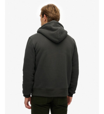 Superdry Felpa grigio scuro con fodera in Borg