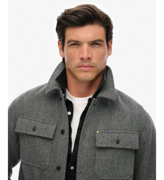 Superdry Camisola em espinha de peixe cinzenta