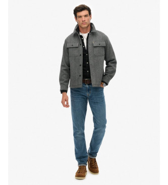 Superdry Camisola em espinha de peixe cinzenta