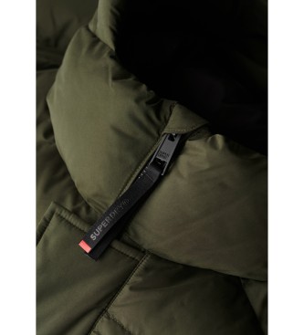 Superdry Pikowana kurtka z kapturem z mikrofibry Sportowa zieleń  