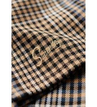 Superdry Beżowa spódnica mini w kratę