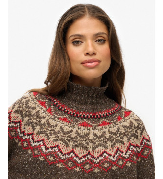 Superdry Fairisle rullekravetrje, brun