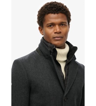 Superdry Ma�geschneiderter 2 in 1 Stadtmantel schwarz