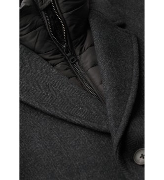 Superdry Ma�geschneiderter 2 in 1 Stadtmantel schwarz