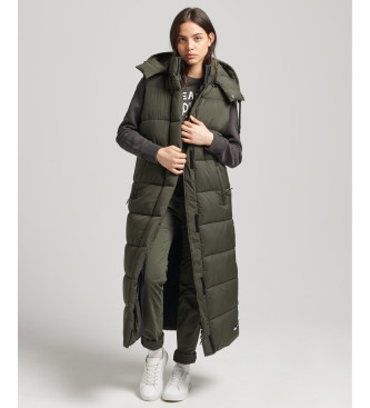 Superdry Gilet long � capuche Ripstop vert