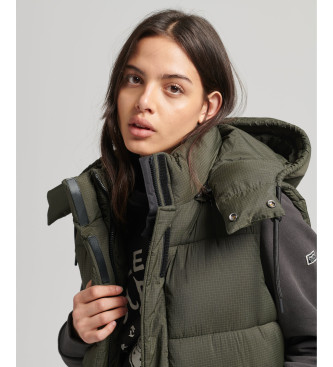 Superdry Gilet long � capuche Ripstop vert