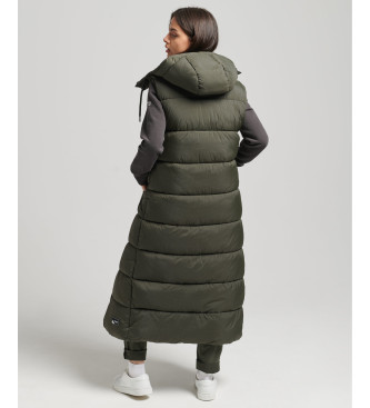 Superdry Gilet long � capuche Ripstop vert