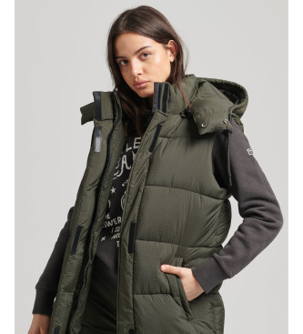 Superdry Gilet long � capuche Ripstop vert