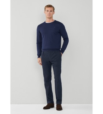 Hackett London Navy Tencel Chino Trousers