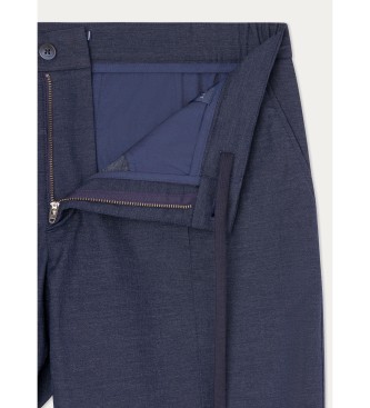 Hackett London Navy Tencel Chino Trousers