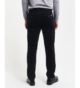 Gant Pantalon chino slim en velours c�tel�, marine