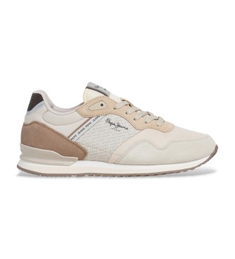 Pepe Jeans London Logo beige träningsskor