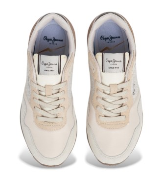 Pepe Jeans London Logo beige träningsskor
