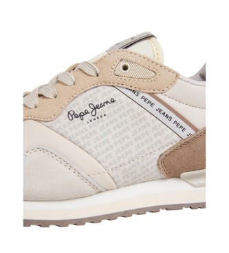 Pepe Jeans London Logo beige träningsskor