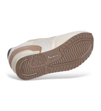 Pepe Jeans London Logo beige träningsskor