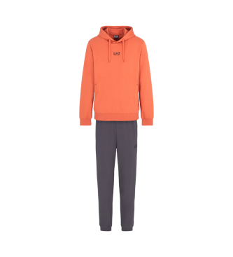 EA7 Bomullströja med normal passform orange, grå